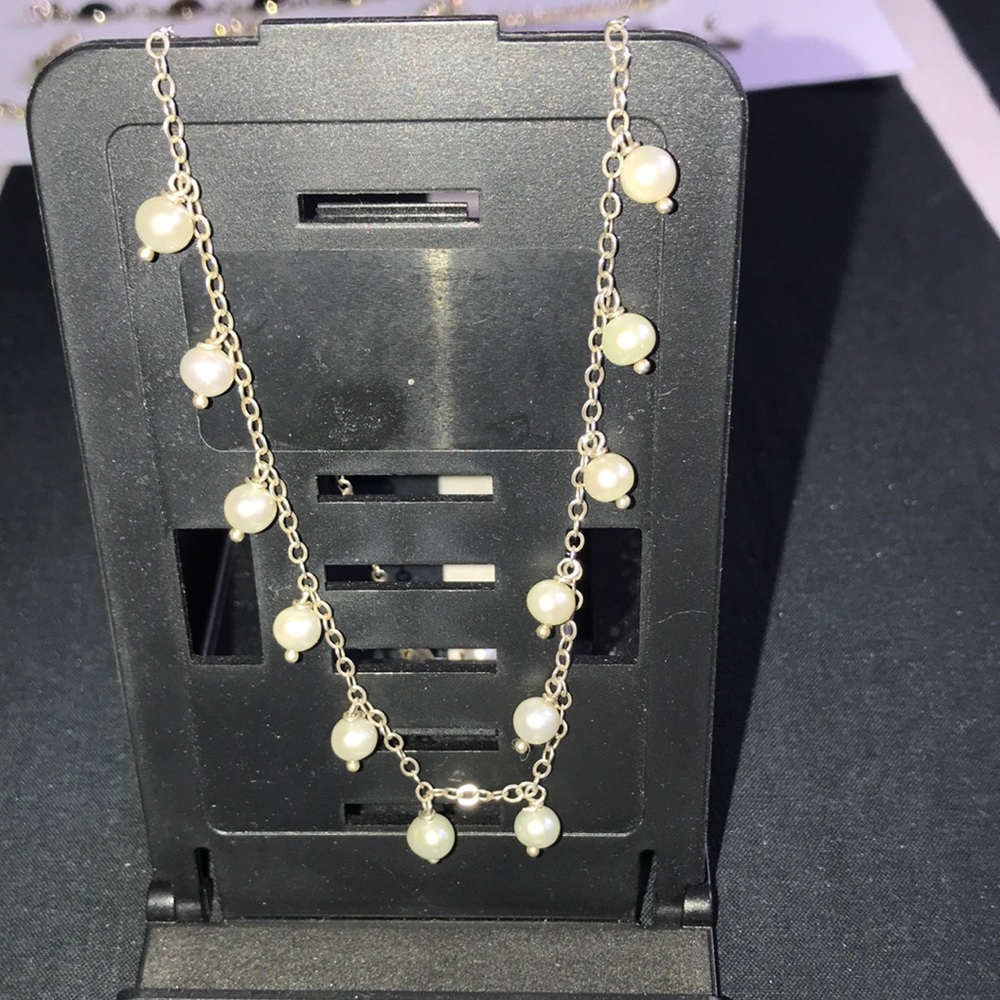 Real 925 sterling genuine pearl necklace